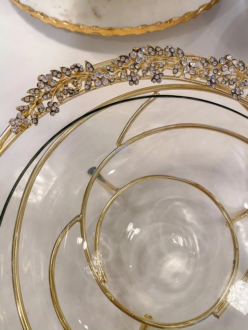 Inspire Me! Home Decor Jeweled Edge Bowl With Glass Insert (2 Colors)