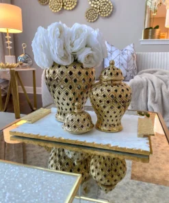 Inspire Me! Home Decor Small Gold Ginger Jar