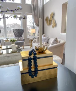 Inspire Me! Home Decor Gold Leaf Lacquer Decorative Box (2 Sizes)