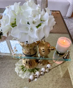 Inspire Me! Home Decor Rectangular Glass Tray With Cherry Blossom Details