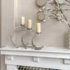 Inspire Me! Home Decor Silver Semi-Circle W/ Marble Top Candle Holder (3 Sizes)