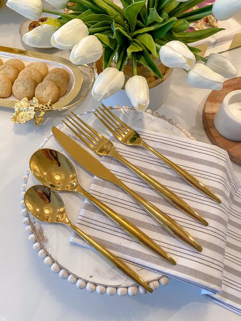 Inspire Me! Home Decor Shiny Gold Flatware Set (4 Sets Of 5)