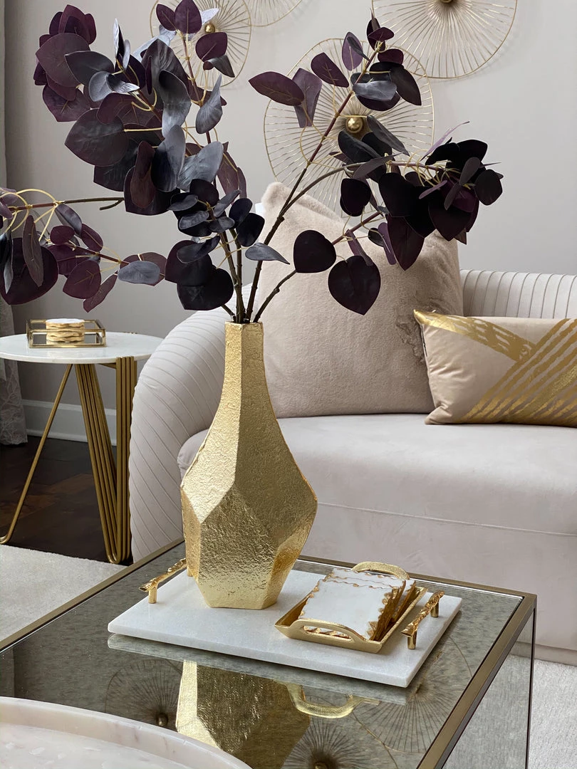 Inspire Me! Home Decor Abstract Textured Metal Vase