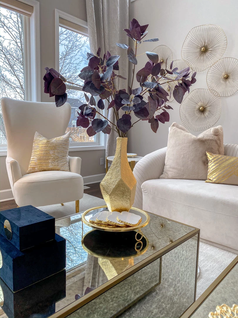 Inspire Me! Home Decor Abstract Textured Metal Vase