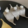 Inspire Me! Home Decor Silver Triple Leaf Tea Light Holder