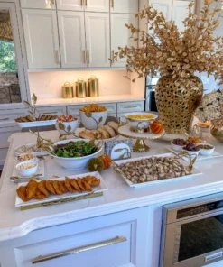 Inspire Me! Home Decor White Ceramic Tray With Gold Leaf Handles