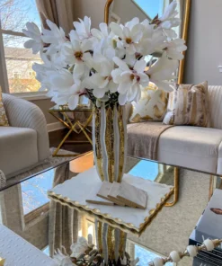 Inspire Me! Home Decor Gold & White Striped Vase (2 Sizes)