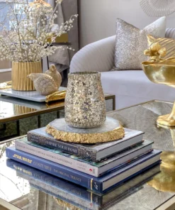 Inspire Me! Home Decor Metallic Gold Edge Agate Trivet