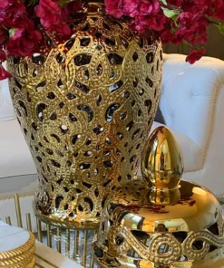 Inspire Me! Home Decor Ginger Jars Gold Beaded Ginger Jar (2 Sizes)