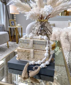 Inspire Me! Home Decor Gold Brushed Abstract Faux Cow Hide Decorative Boxes (Set Of 2)