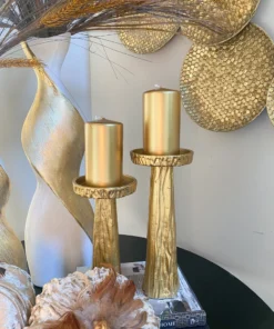 Inspire Me! Home Decor Polished Gold Metallic Pillar Candle