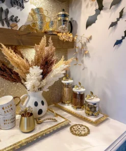 Inspire Me! Home Decor Ghost Ceramic Pitcher With Broom Spoon