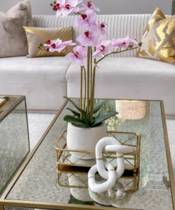 Inspire Me! Home Decor Pink Faux Orchid Potted Faux Plant