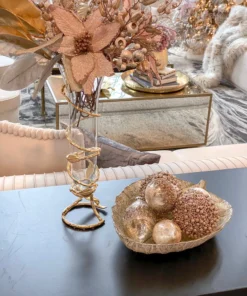 Inspire Me! Home Decor Glass And Metal Spiral Leaf Vase - Gold