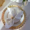 Inspire Me! Home Decor Gold Textured Ruffle Round Tray/Charger