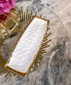 Inspire Me! Home Decor Long Gold Edge Tray