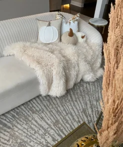 Inspire Me! Home Decor Cream Pumpkin Pillow PILLOWS, RUGS, & THROWS