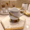 Inspire Me! Home Decor White And Gold Leaf Milk Dispenser
