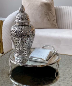 Inspire Me! Home Decor Marble Coasters W/ Silver Trim And Tray Set