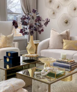 Inspire Me! Home Decor Set Of 2 Velvet Black Boxes With Gold Circle