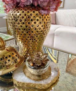 Inspire Me! Home Decor Amber Crystal Flower Box