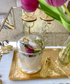 Inspire Me! Home Decor Silver And Gold Detailed Lid Candle- Unscented (6 Styles)