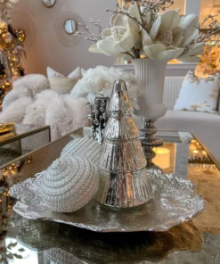 Inspire Me! Home Decor Etched Mercury Glass Tree Candle