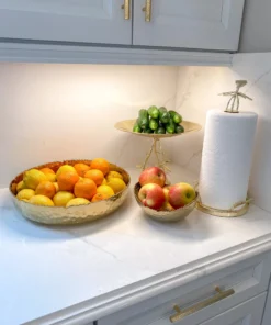 Inspire Me! Home Decor Gold Leaf Detailed Paper Towel Holder