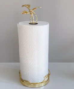 Inspire Me! Home Decor Gold Leaf Detailed Paper Towel Holder