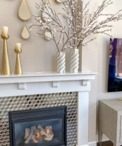 Inspire Me! Home Decor Gold And White Twist Vase (2 Sizes)