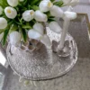 Inspire Me! Home Decor Silver Metal Textured Organic Shape Tray