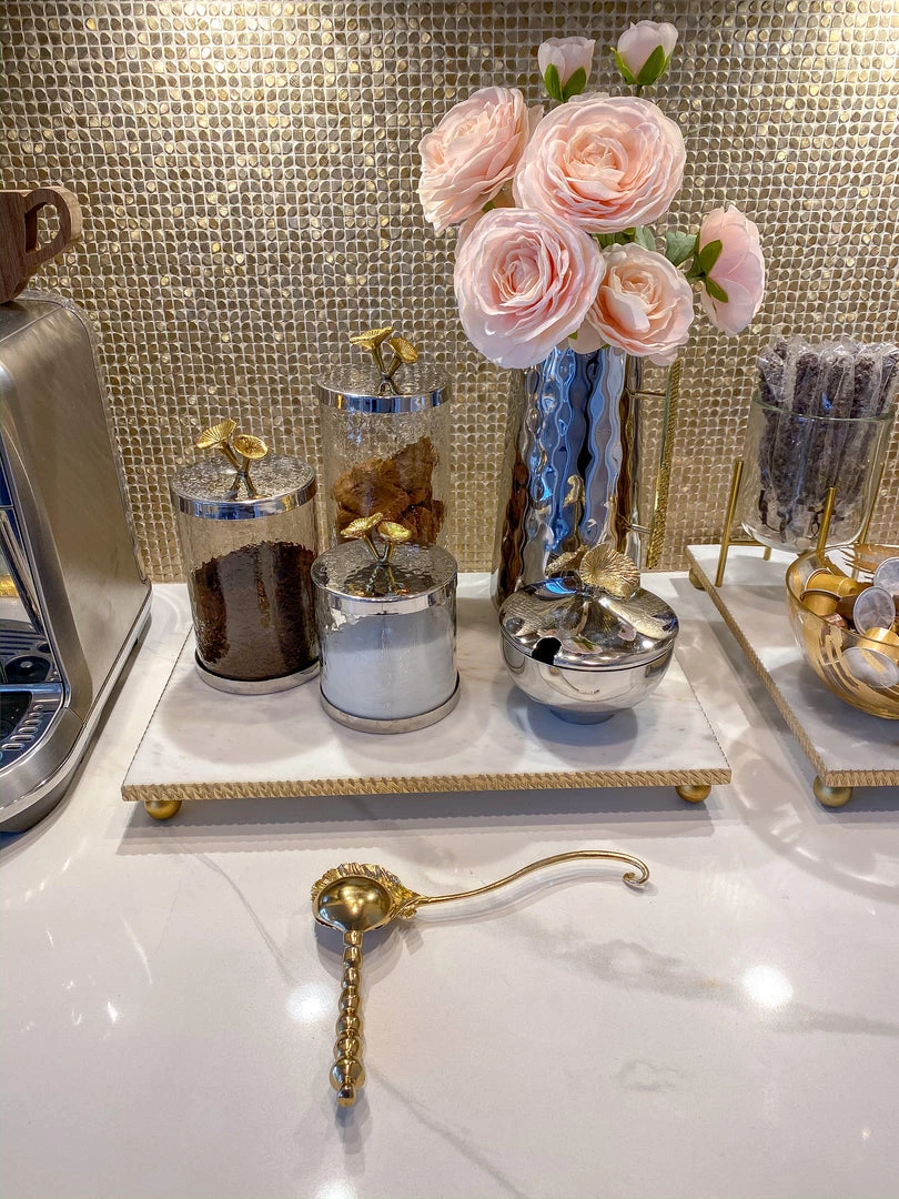 Inspire Me! Home Decor Gold Flower Petal Spoon Rest ( 2 Sizes )