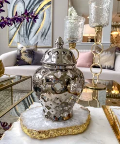 Inspire Me! Home Decor Silver Extra Mini Ginger Jar