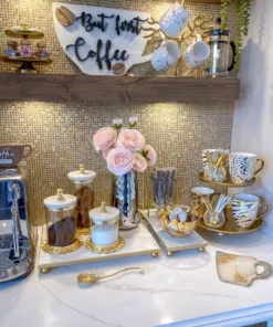 Inspire Me! Home Decor Gold 2-Tiered Metal Cake Stand