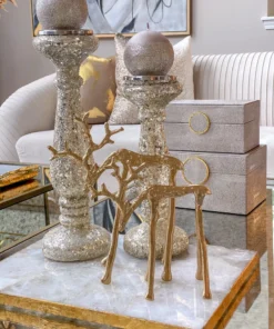 Inspire Me! Home Decor Gold Metal Reindeer (2 Sizes)