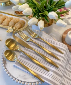 Inspire Me! Home Decor Matte Gold Flatware Set (4 Place Settings)