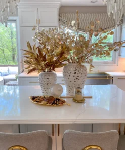 Inspire Me! Home Decor White Leaf Pattern Ginger Jar (2 Sizes)