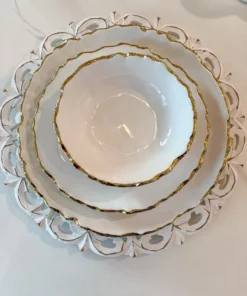 Inspire Me! Home Decor White And Gold Ombre Dinner Set