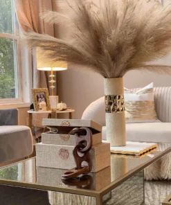 Inspire Me! Home Decor Gold Geometric Cut-Out Textured Vase