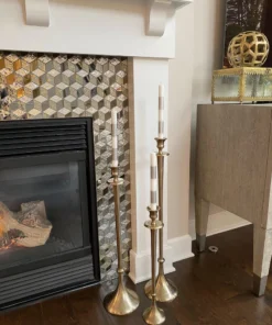 Inspire Me! Home Decor Silver Band Taper Candles (Set Of 6)