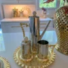 Inspire Me! Home Decor Gold Textured Ruffle Coffee/Tea Set Collection (4 Items Sold Individually)