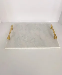 Inspire Me! Home Decor Gold Handle Marble Tray