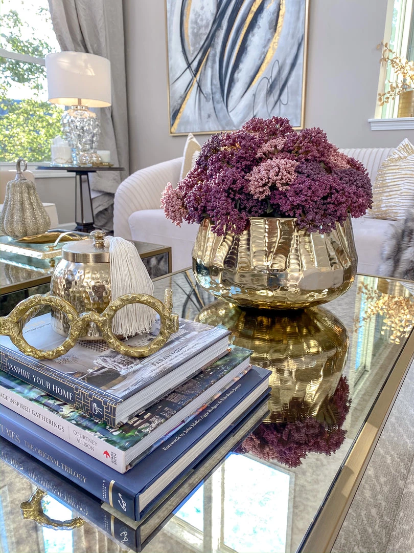 Inspire Me! Home Decor Wide Rimmed Gold Bowl (2 Sizes)