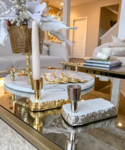 Inspire Me! Home Decor White Enameled Metal Candle Holder (2 Colors)