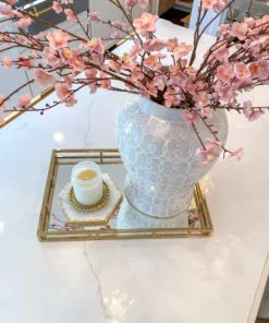 Inspire Me! Home Decor Marble Hexagon Trivet W/ Gold Edge