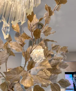 Inspire Me! Home Decor Extra Tall Gold Leaf Stem With Faux Snow