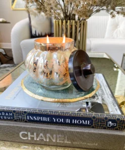 Inspire Me! Home Decor Glass Plate With Gold Border