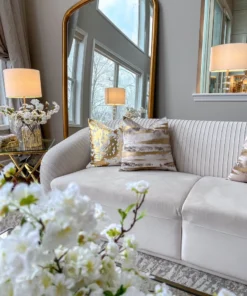 Cloud9d PILLOWS, RUGS, & THROWS Elise Ivory Gold Pillow - 20