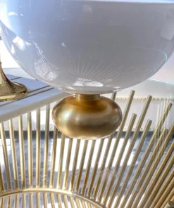 Inspire Me! Home Decor White Glass Bowl With Gold Round Base