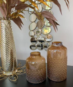 Inspire Me! Home Decor Amber Glass Textured Vase (2 Sizes)